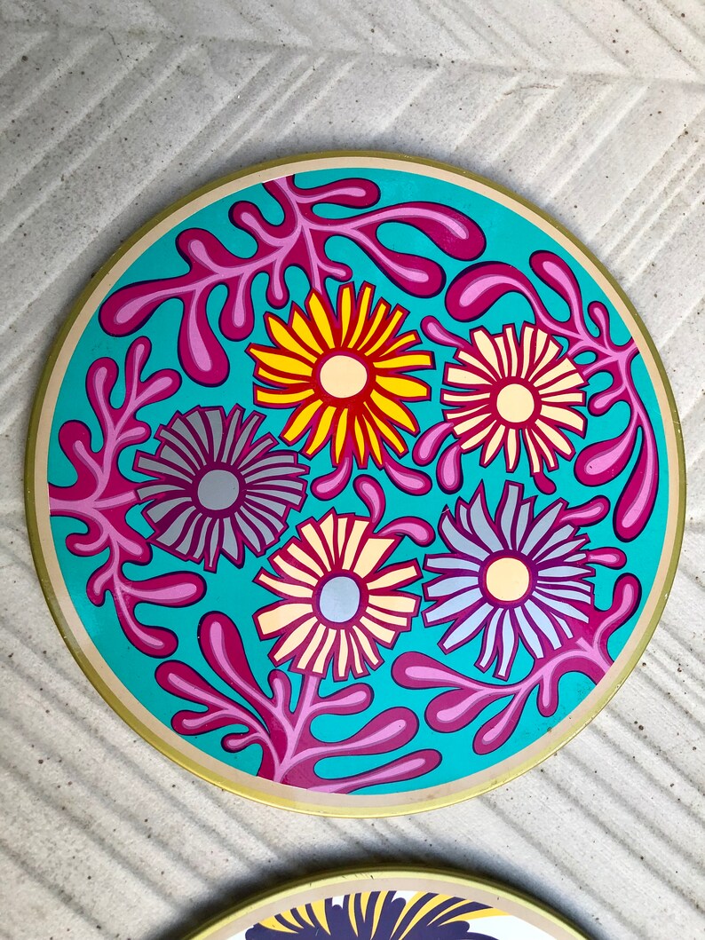 Spanish vintage 70s groovy trivets, photo 9 of 10