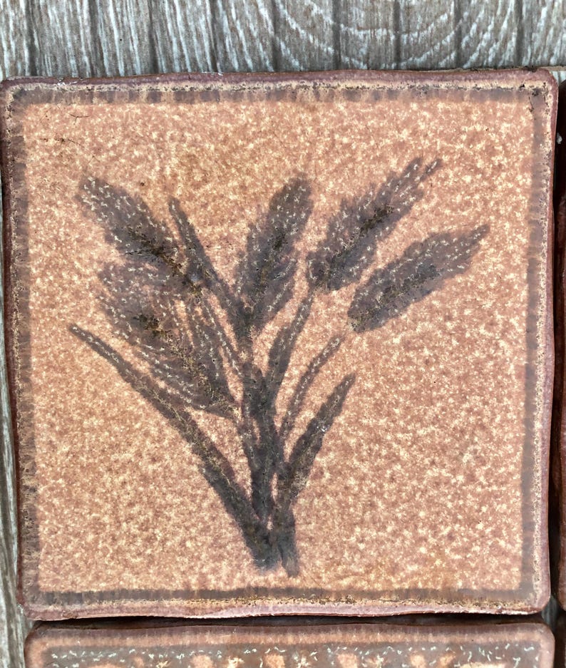 70s original Italian Vintage terracotta + brown tiles — set of 4, photo 4 of 10