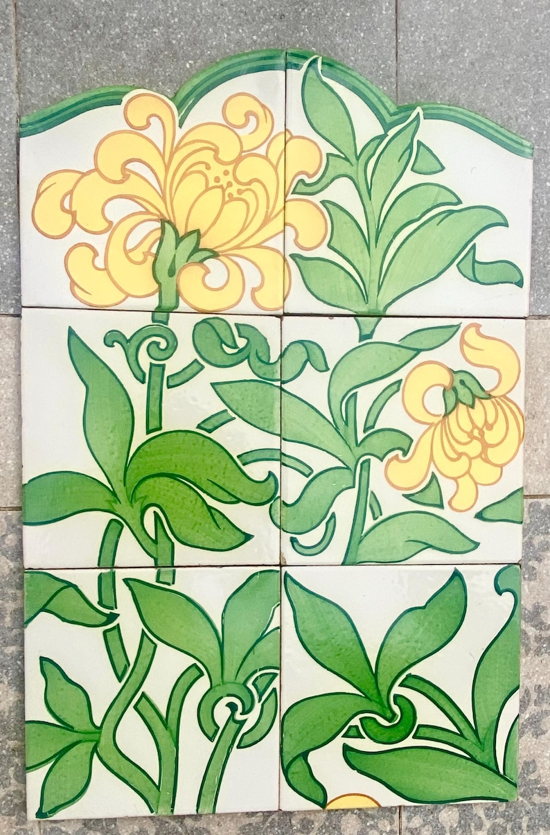 Original Art Nouveau border tiles — set of 6, photo 9 of 9