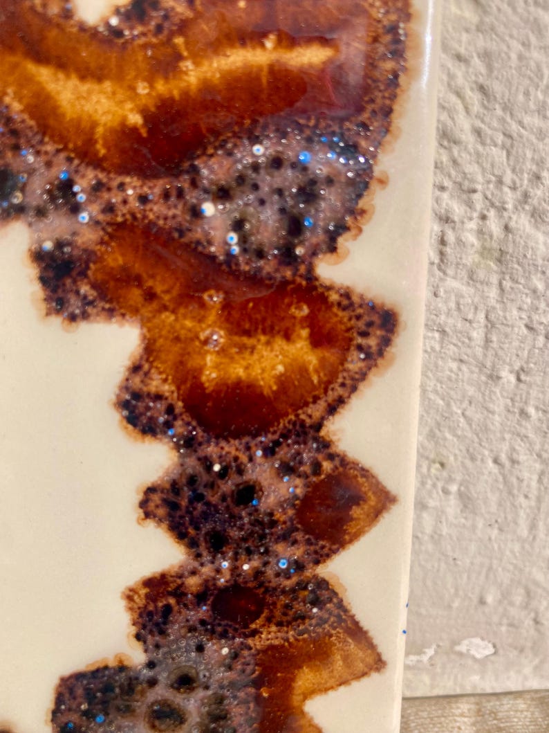 70s Spanish Vintage orange + brown tiles — set of 6, photo 9 of 10