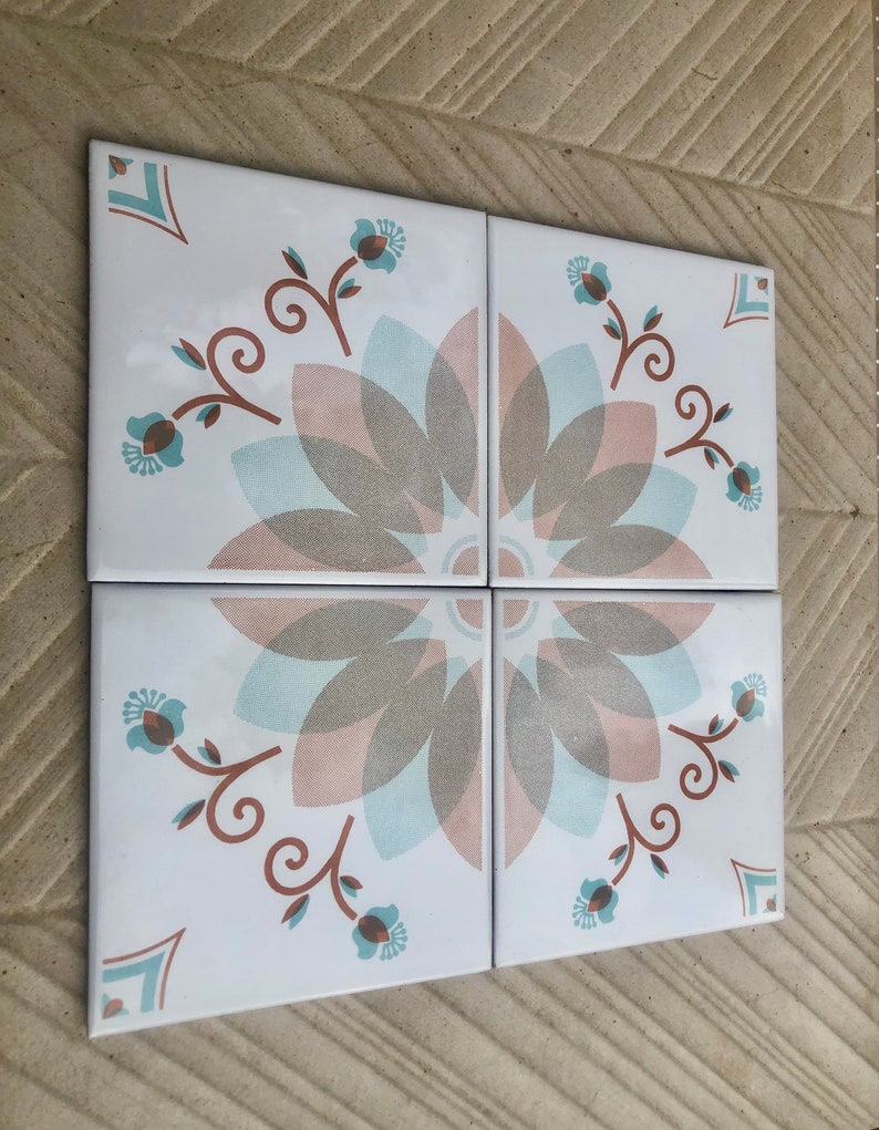 4 original vintage 70s tiles, photo 4 of 7