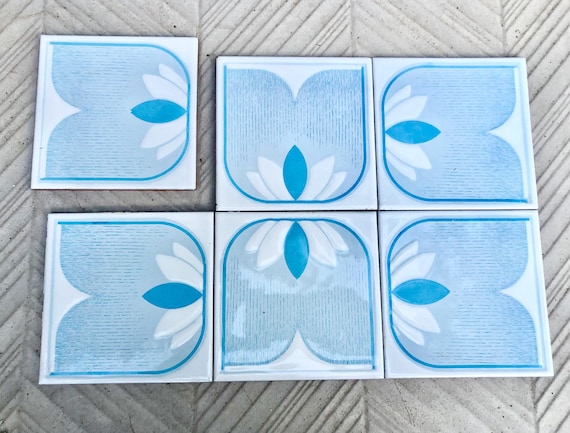 Vintage 70s tiles from Spain — set of 6