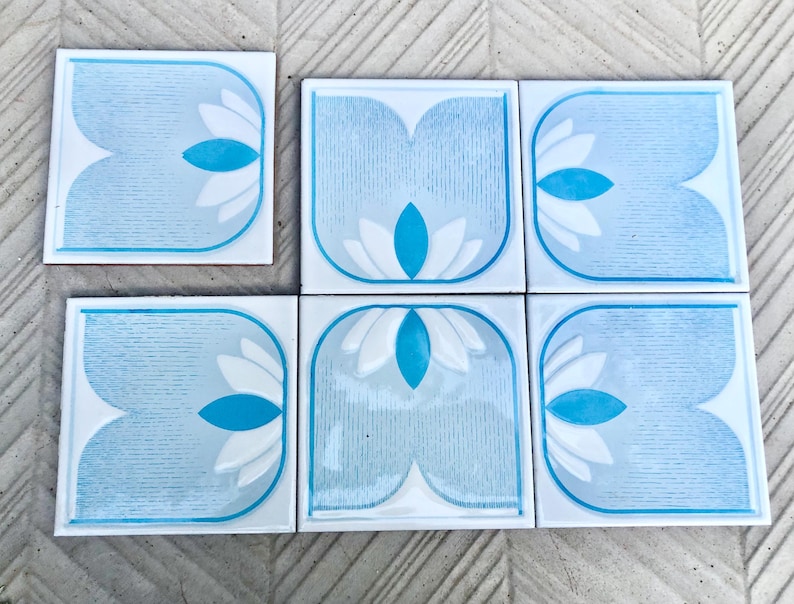 Vintage 70s tiles from Spain — set of 6, photo 1 of 10