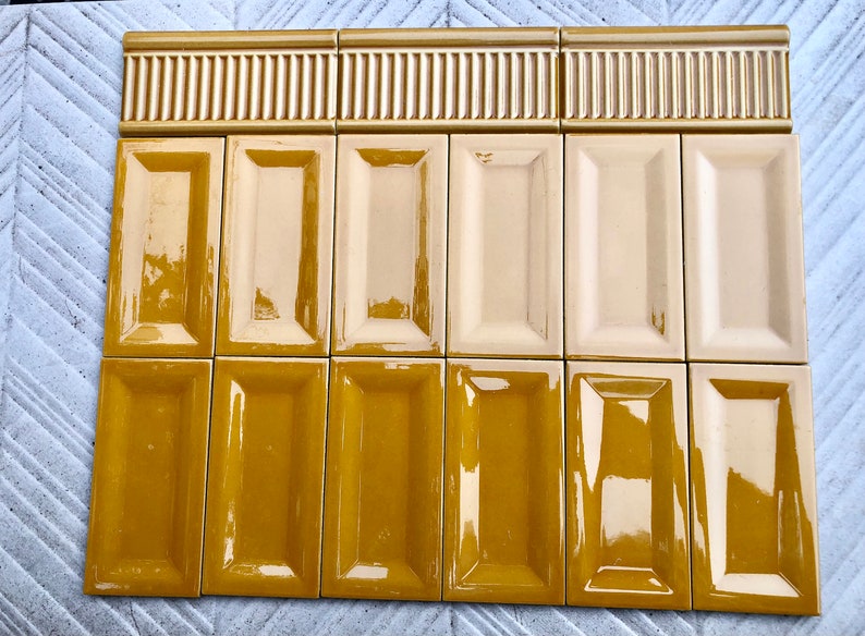 Art Nouveau style border tile set from Spain — set of 15, photo 5 of 10
