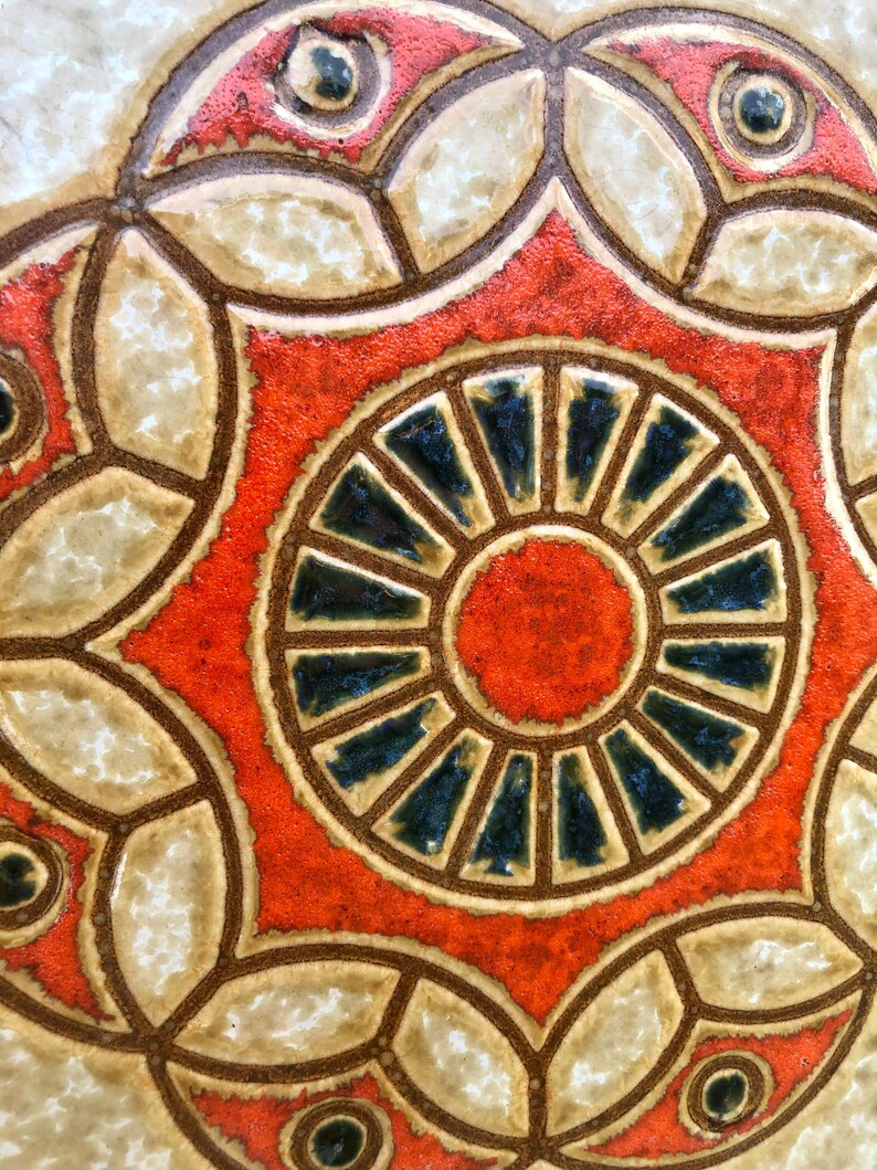 Fat Lava 60 - 70s wall plaque, tile / trivet, photo 6 of 9