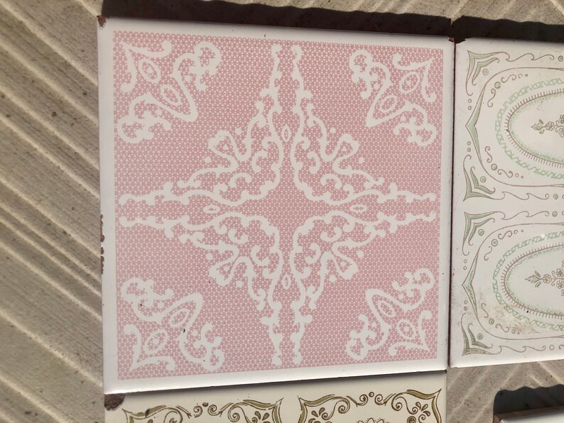 60s 70s vintage tiles Seconds, with some chips — set of 4, photo 9 of 10