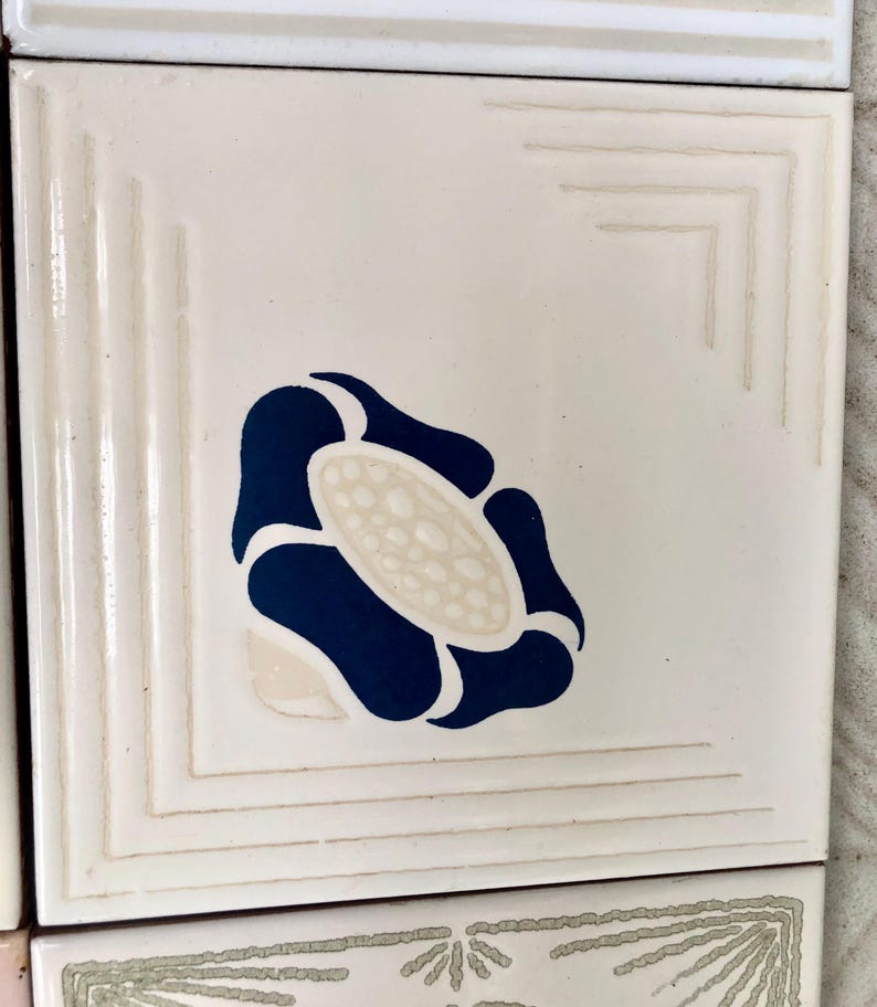70s pink, beige, blue retro tiles — set of 6, photo 10 of 10