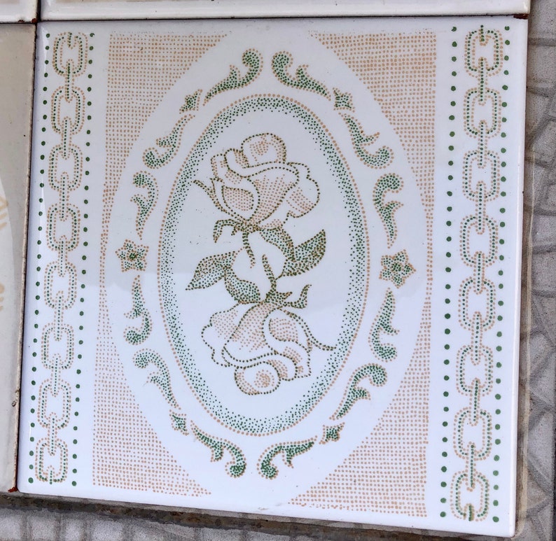 2 Original vintage floral tiles from the 60s - 70s, photo 8 of 8