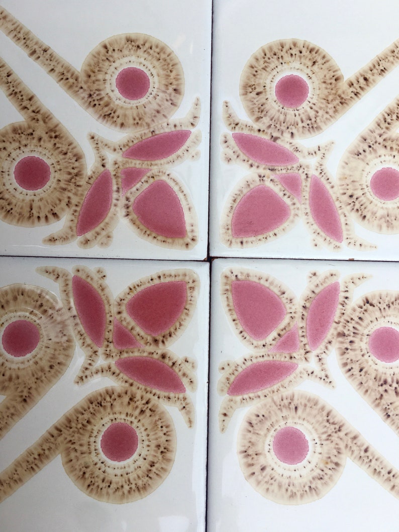 6 or 8 pcs- 70s vintage tiles, photo 3 of 10