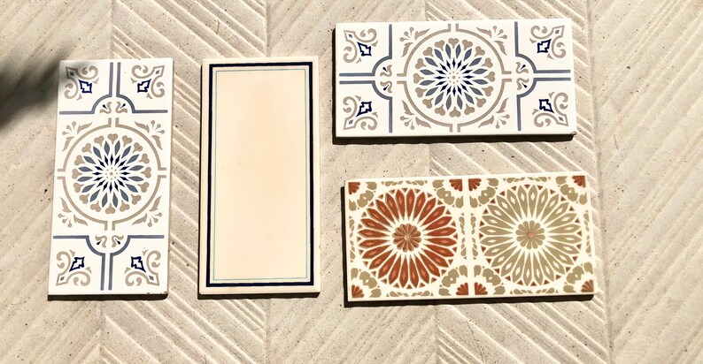 4 Spanish 60s 70s blue, brown + cream tiles, photo 5 of 10
