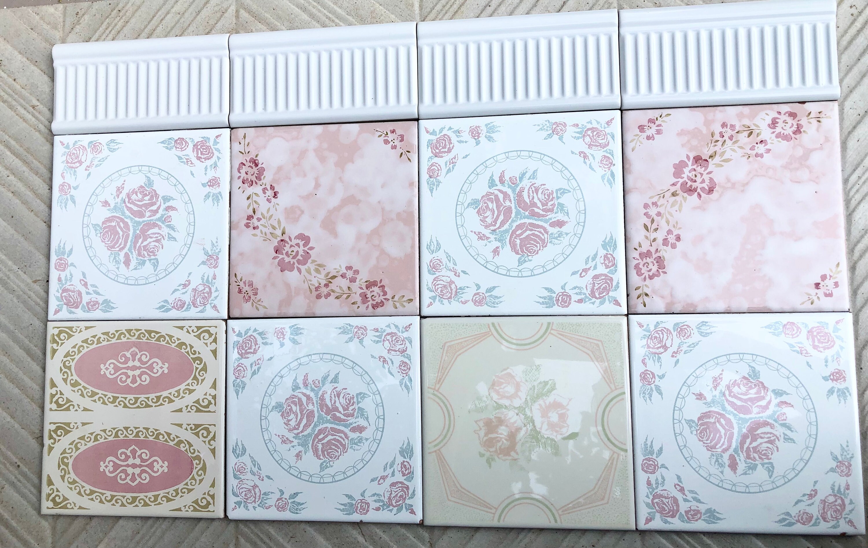 Spanische 60er 70er Jahre rosa Fliesen. 12 Stück Set. Vintage | Etsy