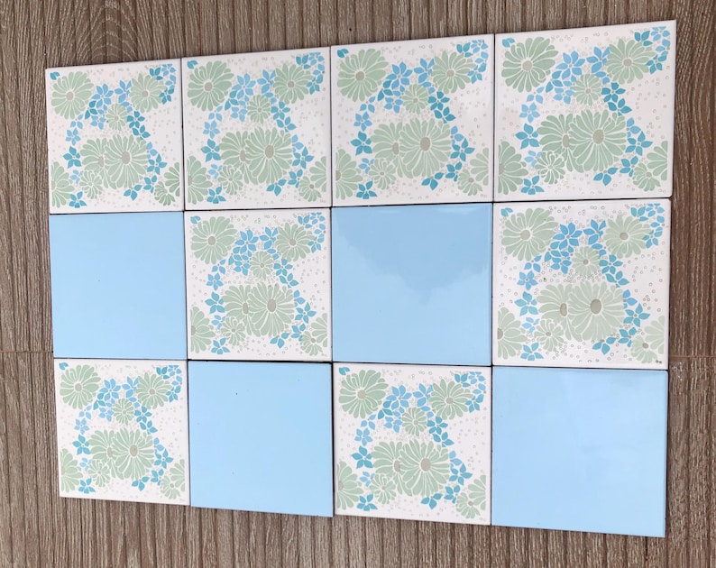 Spanish 60s 70s vintage tiles — set of 12, photo 2 of 9