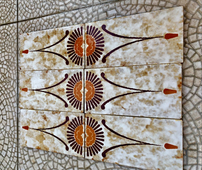 Spanish vintage Fat Lava tiles from the 70s — set of 6, photo 10 of 10