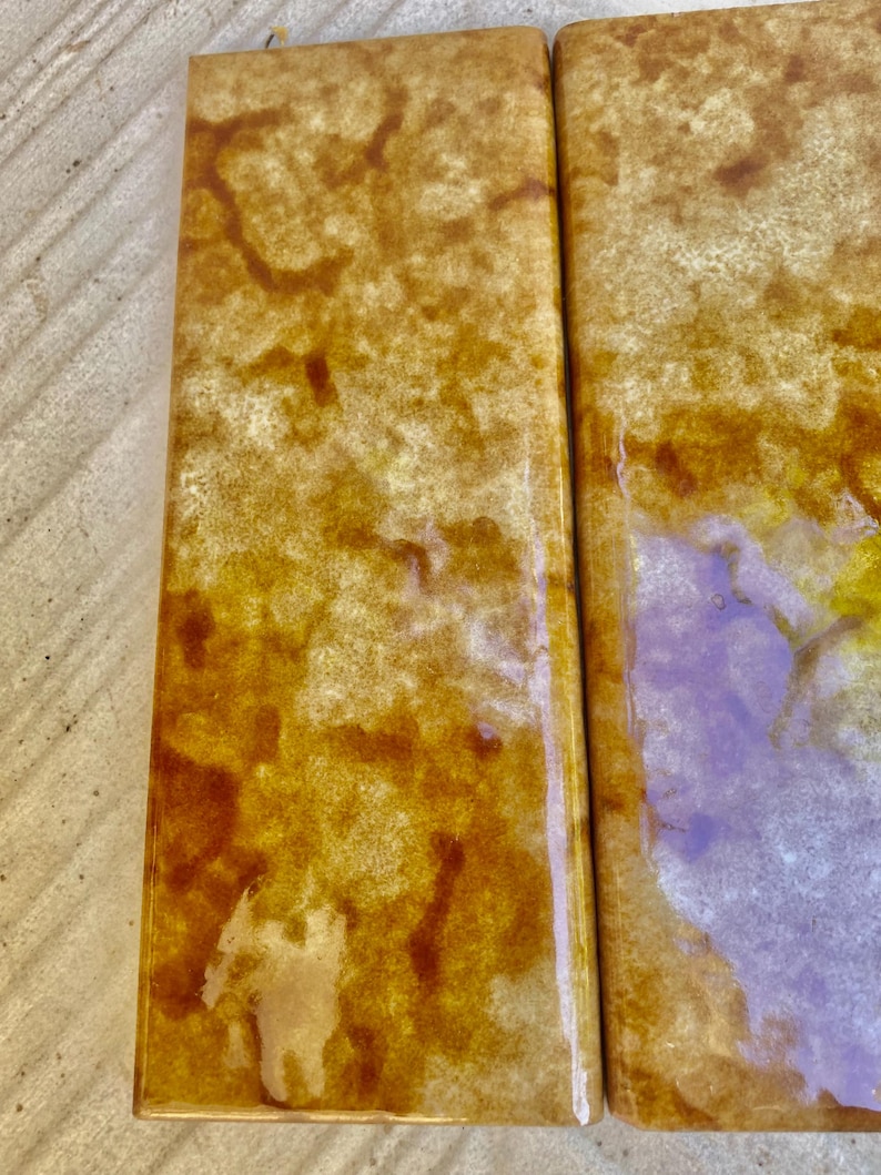 Spanish vintage Fat Lava tiles from the 70s — set of 4, photo 3 of 8