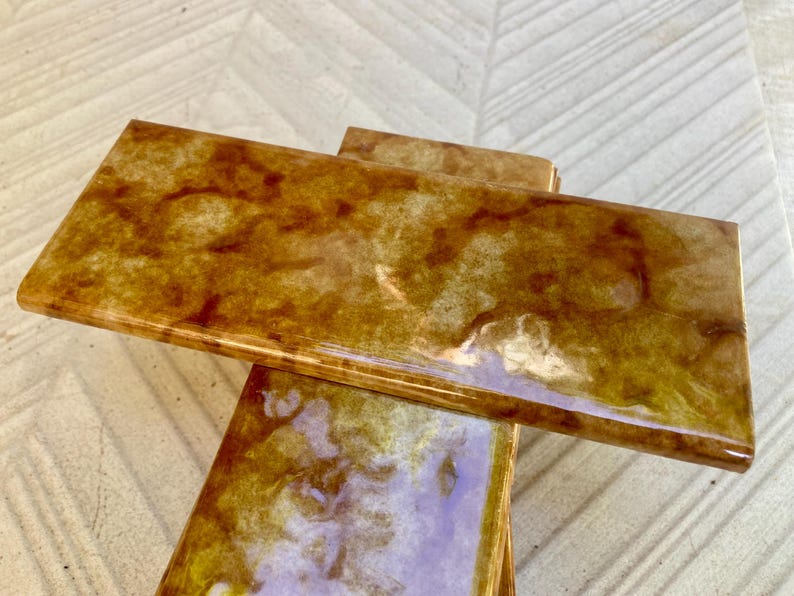 Spanish vintage Fat Lava tiles from the 70s — set of 10, photo 5 of 10