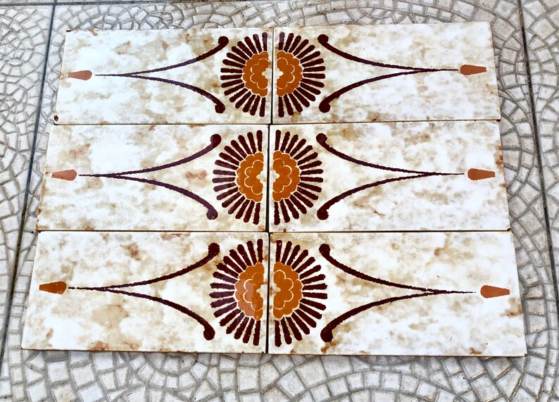 Spanish vintage Fat Lava tiles from the 70s — set of 6, photo 6 of 10