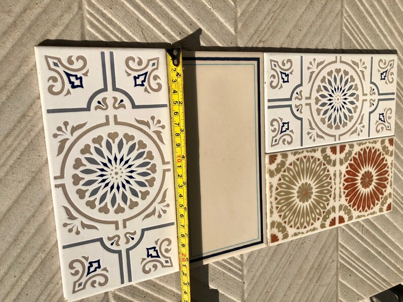 4 Spanish 60s 70s blue, brown + cream tiles, photo 6 of 10