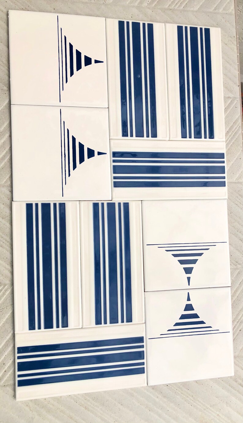 Spanish 60s 70s vintage tiles Unused — set of 10, photo 3 of 10