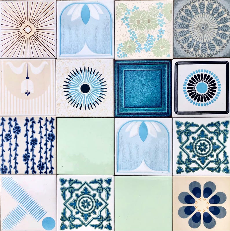 Vintage tiles from Spain – 16 pc mural, photo 3 of 10