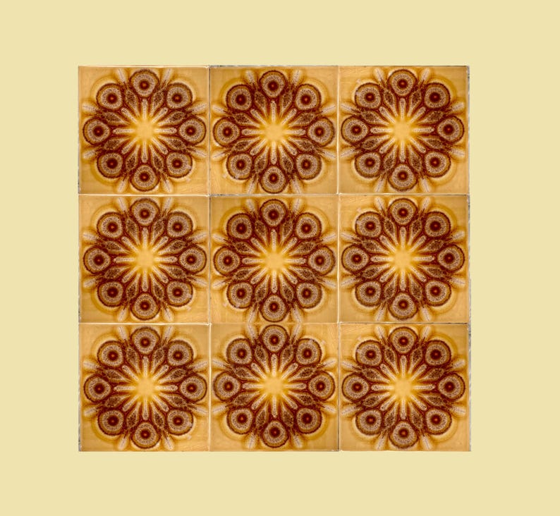 Original 70s retro unused tiles — set of 15, photo 2 of 9