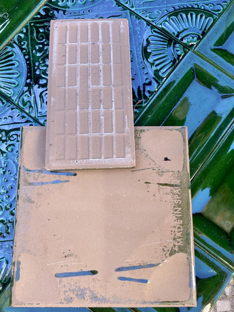 Art Nouveau style floral border green tile set from Spain — set of 22, photo 8 of 10
