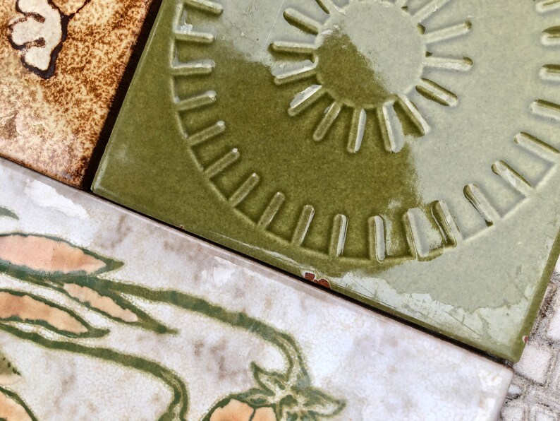 20 ORIGINAL Vintage Tiles From the 60s - 70s. Orange, Brown Fat Lava ...