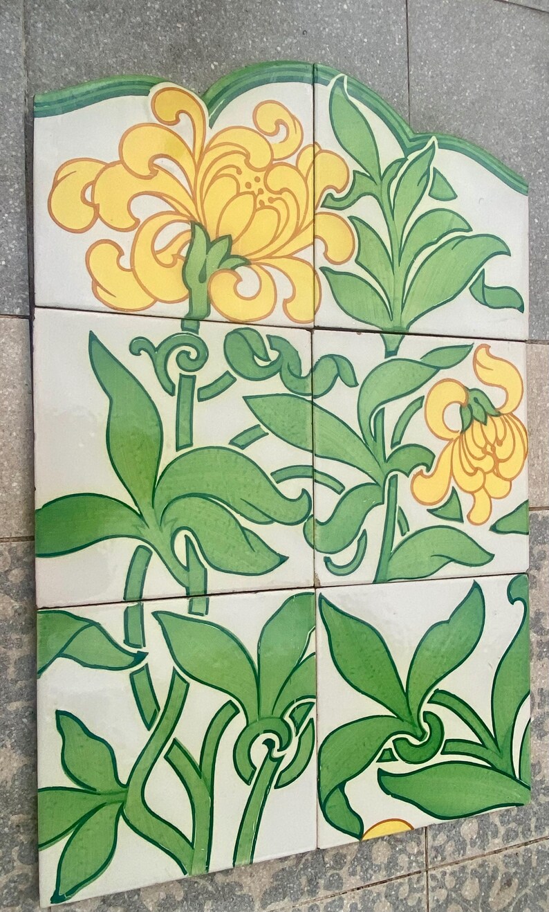 Original Art Nouveau border tiles — set of 6, photo 2 of 9
