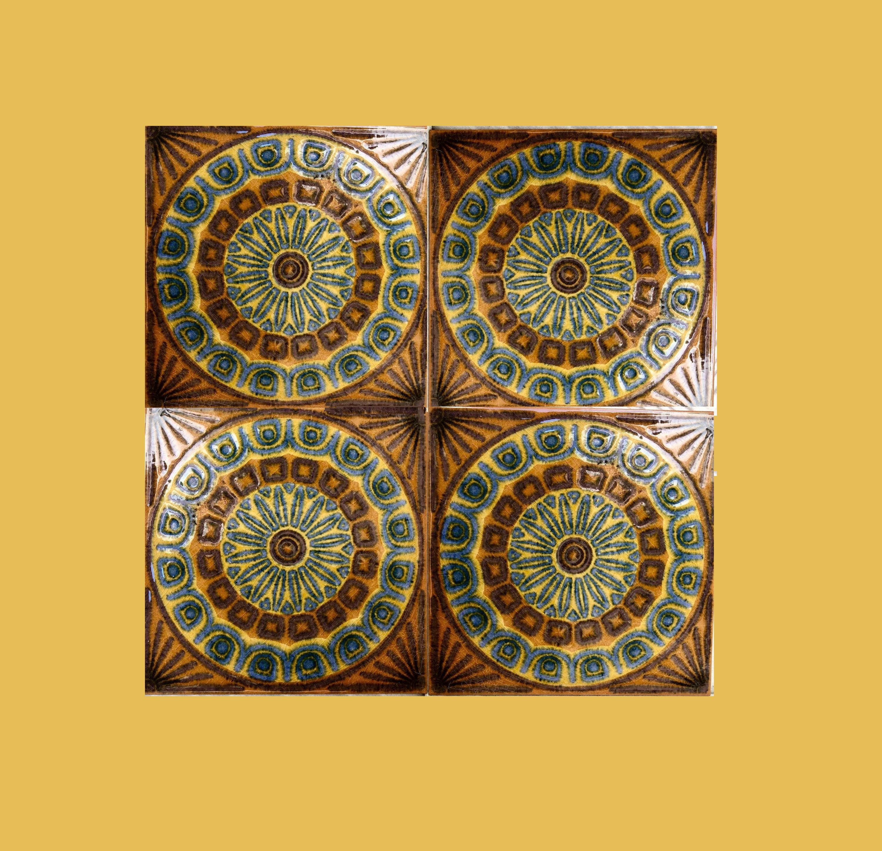 Original 70s Retro Tiles. Brown, Yellow, Blue, Orange. Fat Lava ...