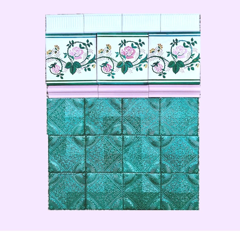 Art Nouveau style border tiles set, photo 3 of 10