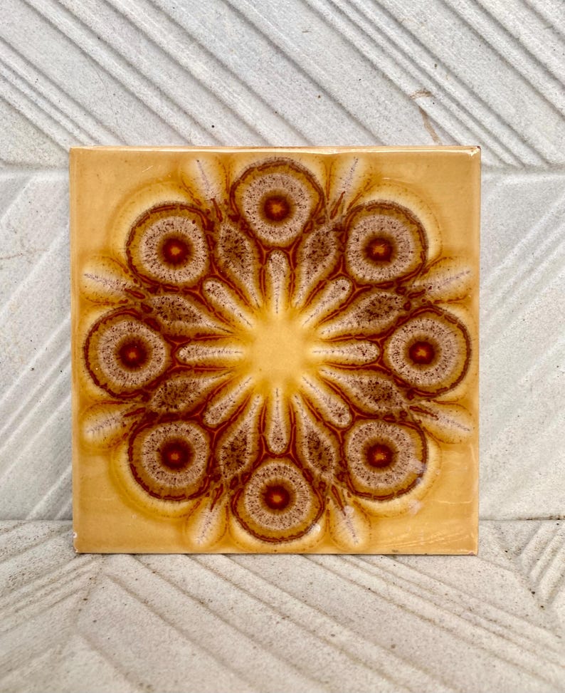 Original 70s retro unused tiles — set of 15, photo 3 of 9