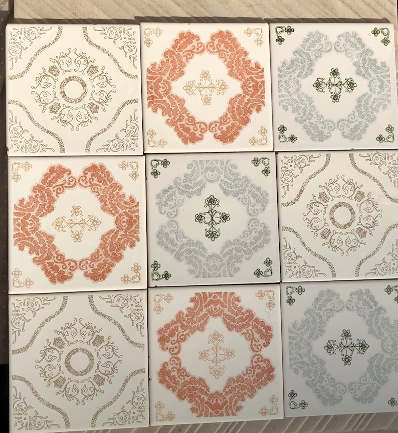 Spanish 60s 70s pink tiles – 9 pc set, photo 7 of 10
