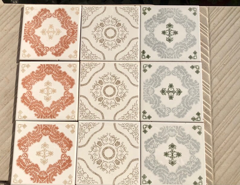 Spanish 60s 70s pink tiles – 9 pc set, photo 5 of 10
