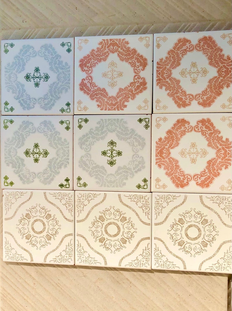 Spanish 60s 70s pink tiles – 9 pc set, photo 8 of 10
