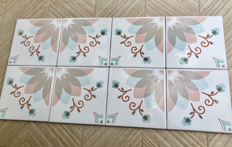 8 original vintage 70s tiles, photo 6 of 9