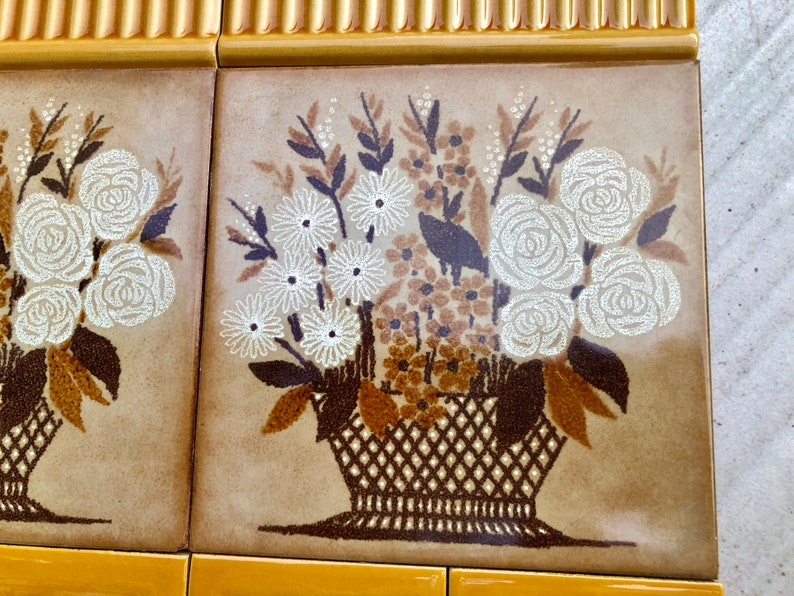 12 pc Art Nouveau style border tile set from Spain, photo 7 of 10
