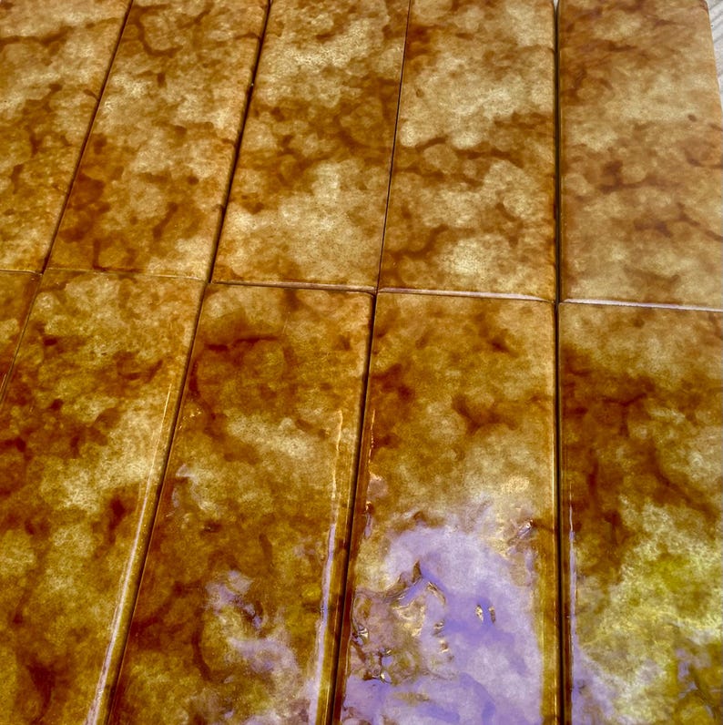 Spanish vintage Fat Lava tiles from the 70s — set of 10, photo 4 of 10