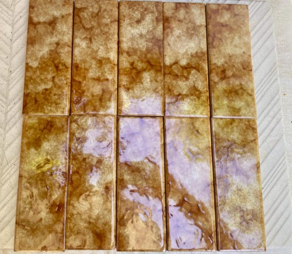 Spanish vintage Fat Lava tiles from the 70s — set of 10