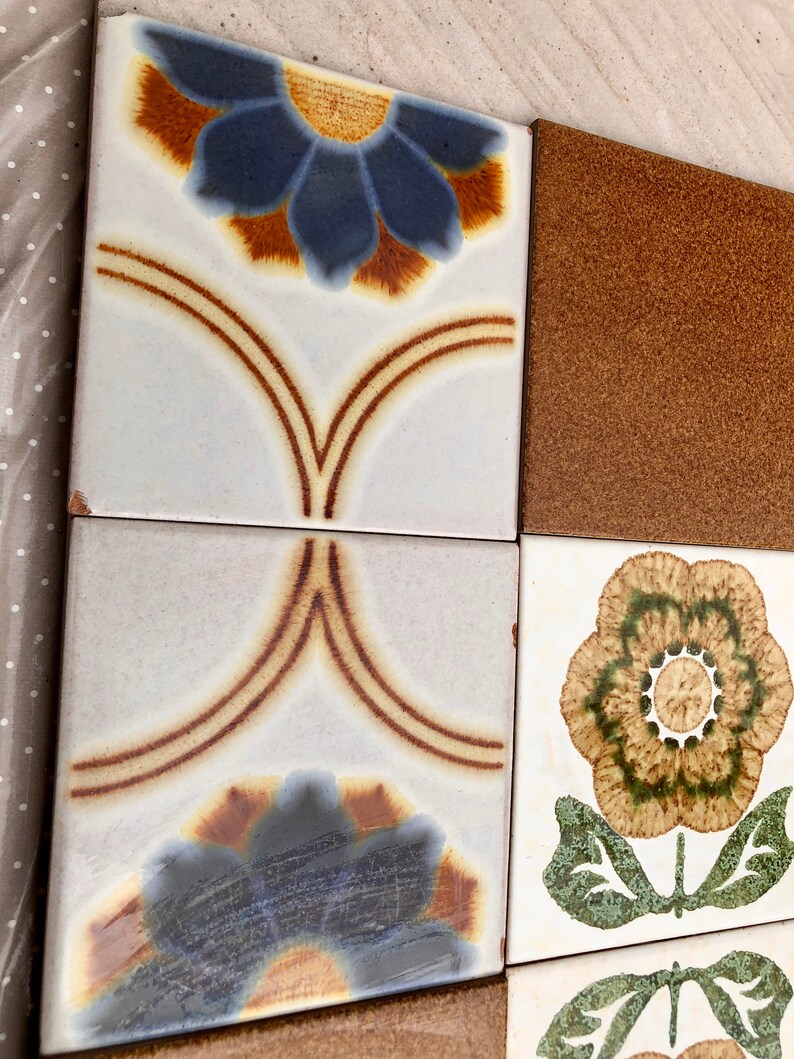 70s Spanish vintage tile mural — set of 9, photo 8 of 10