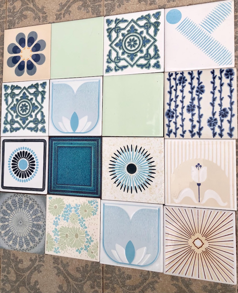 Vintage tiles from Spain – 16 pc mural, photo 4 of 10