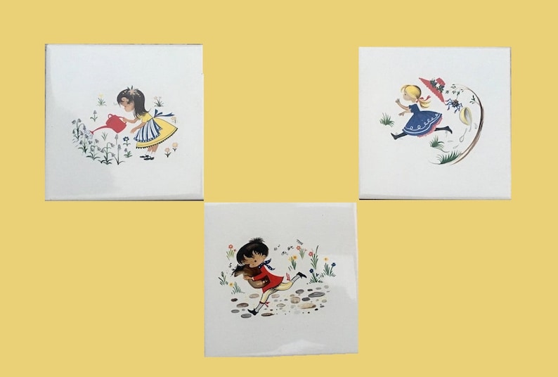 Nursery rhymes: Set of 3 vintage tiles, photo 9 of 9