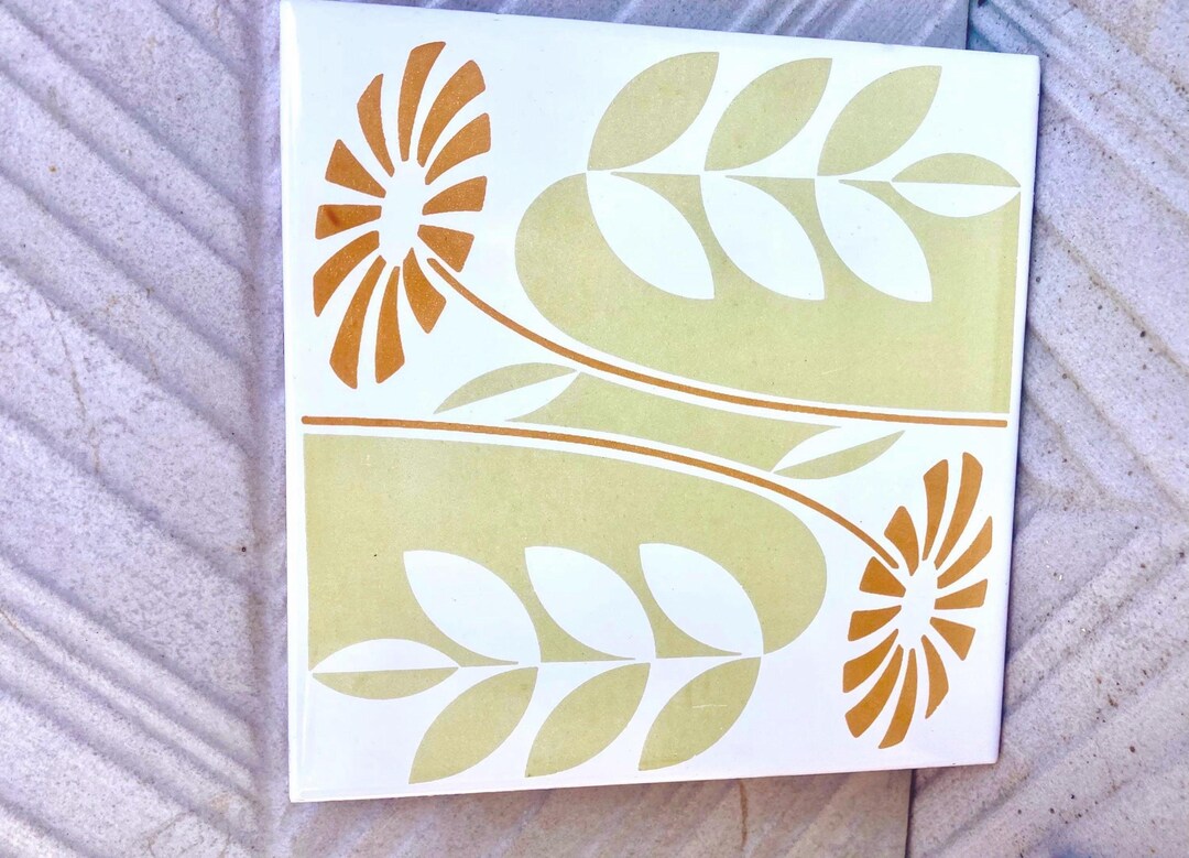 60s 70s Spanish Vintage Retro Tiles. 6 Mid Century ORIGINAL Groovy ...