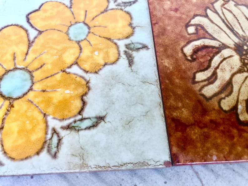 8 original Unused mid century retro Fat Lava tiles from Spain, photo 10 of 10