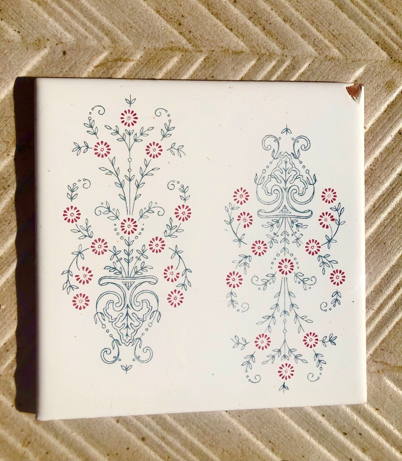 60s 70s vintage tiles Seconds, with some chips — set of 4, photo 10 of 10