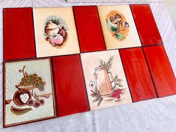 10 Spanish vintage decorative tiles