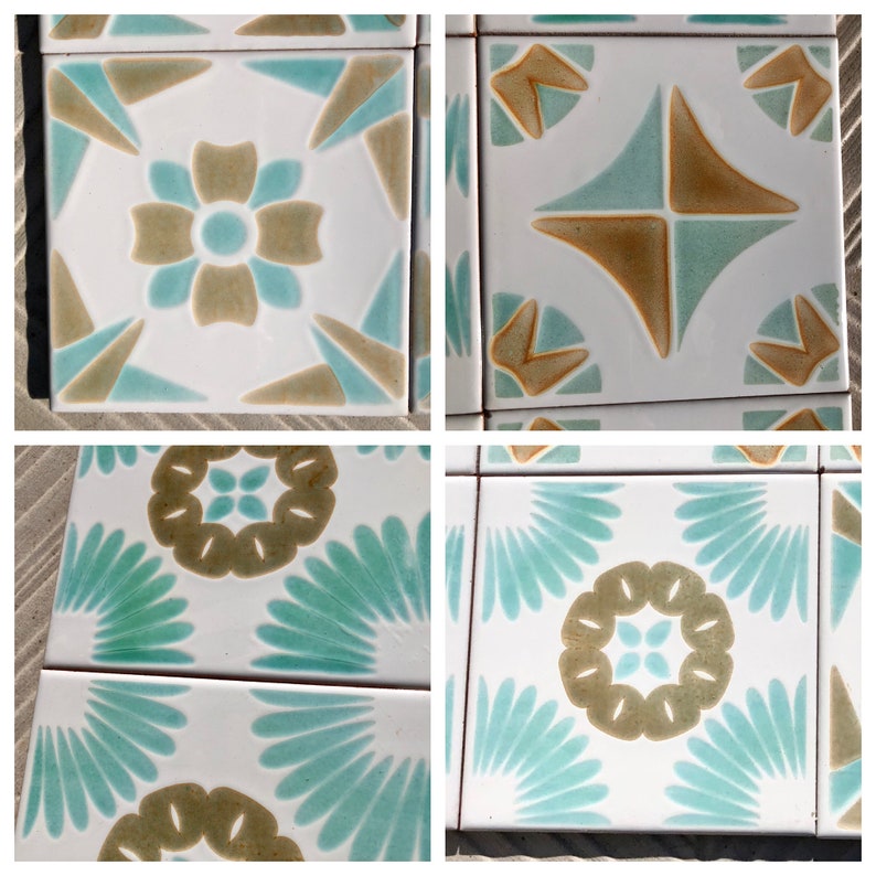 8 original vintage 70s glossy tiles, photo 10 of 10