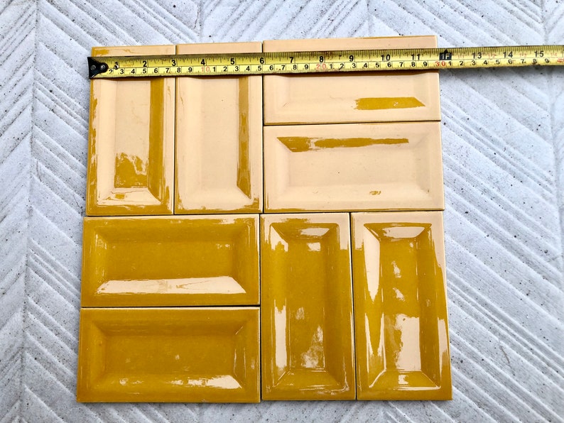 Art Nouveau style border tiles from Spain — set of 8, photo 3 of 8
