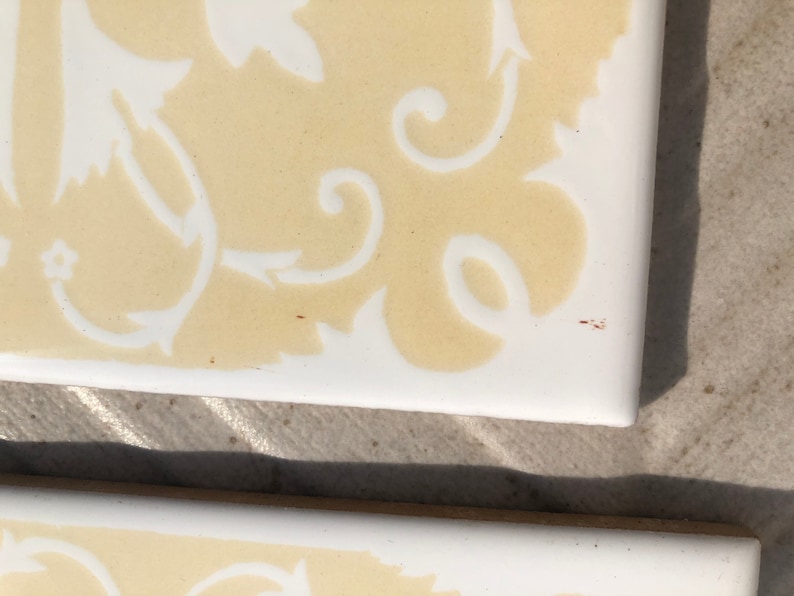 60s 70s vintage geometric tiles, Unused — set of 6, photo 4 of 7