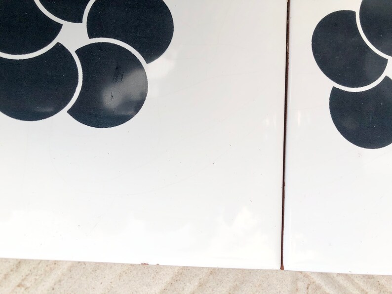 Spanish 60s 70s vintage tiles, 2 Salvaged + 2 Unused — set of 4, photo 8 of 9
