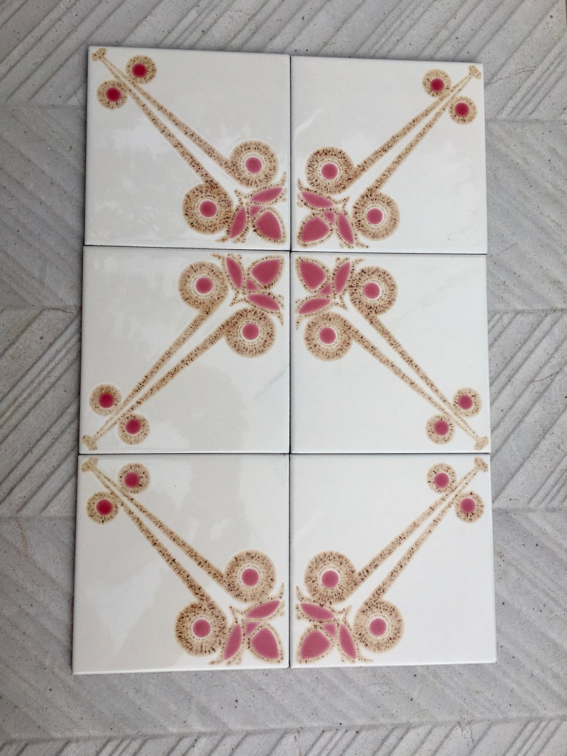 6 or 8 pcs- 70s vintage tiles, photo 9 of 10