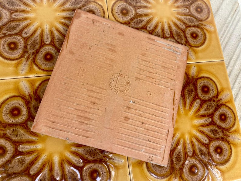 Original 70s retro unused tiles — set of 15, photo 9 of 9